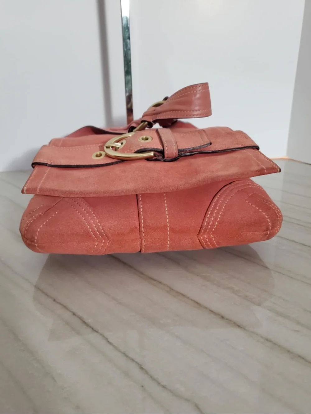 Coach Y2K SoHo Messenger Bag Coral Suede 8A21